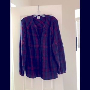 Cute blue/red plaid blouse